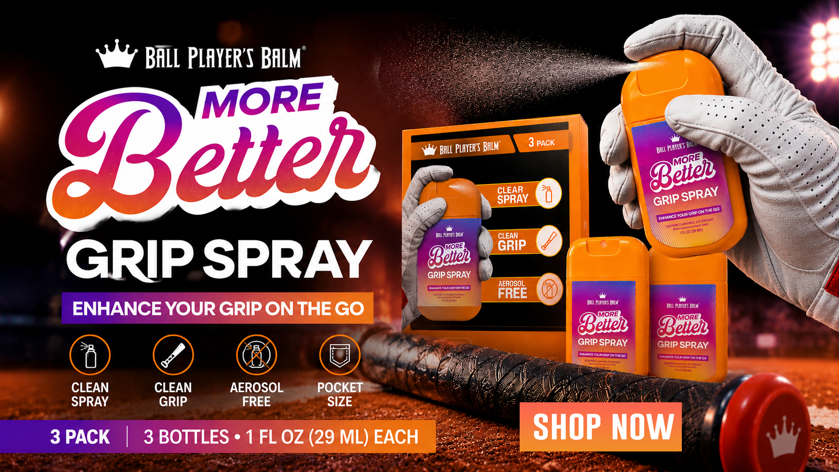 baseball bat grip spray